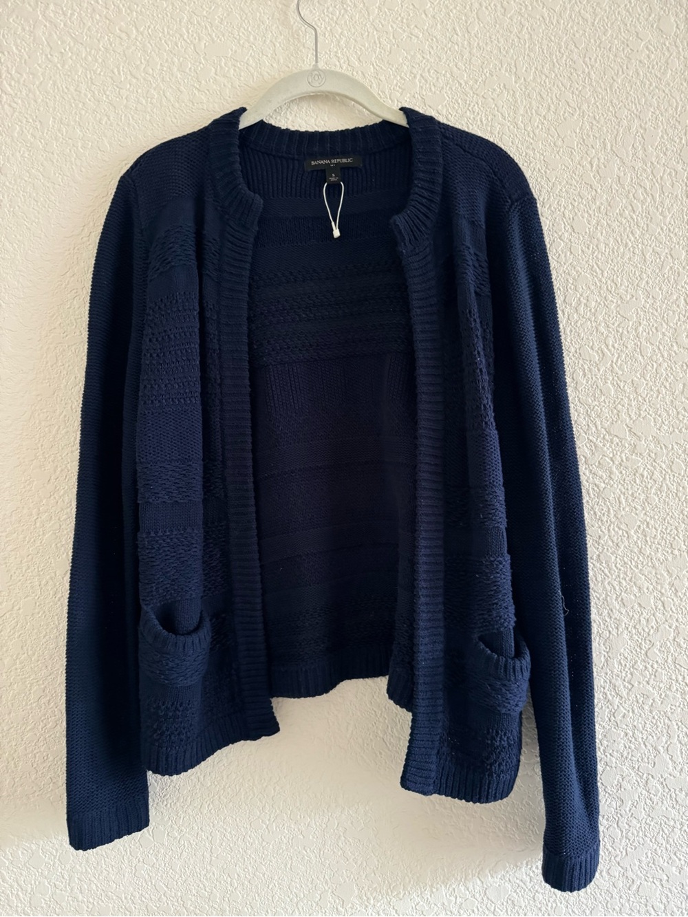 Banana Republic Navy Open-Front Knit Cardigan